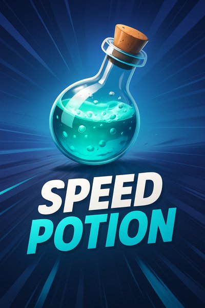Dynamic Speed Potion Illustration with Bold Design Elements