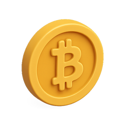 3D Render of a Bitcoin Symbol Coin