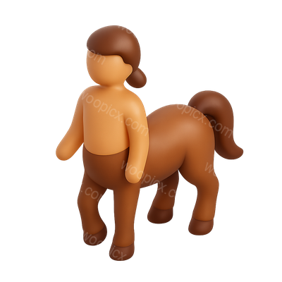 3D Icon of a Stylized Centaur Character