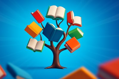 International Literacy Day Concept with Book Tree