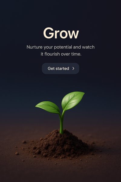 Minimalistic 3D Scene of a Growing Plant - Realistic Style