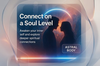 Spiritual Connection Promotional Graphic with Cosmic Theme