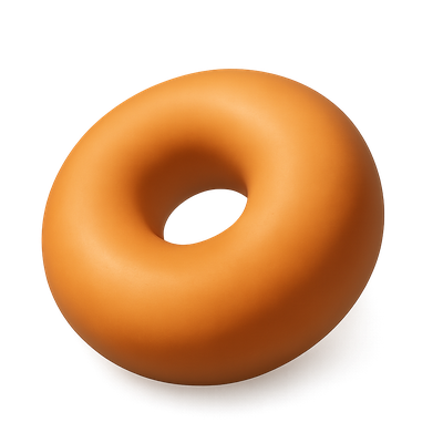 Stylish 3D Bagel Icon in Isometric View