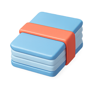 Stylized Stack of Soft Rectangular Blocks