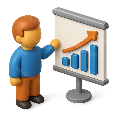 Colorful 3D Growth Chart Presentation Icon