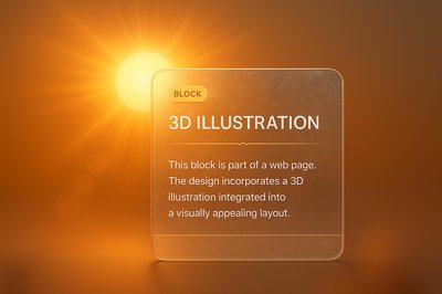 3D Illustration with Sunlight and Glare for Web Design