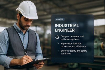 Industrial Engineer Career Overview with Visual Elements