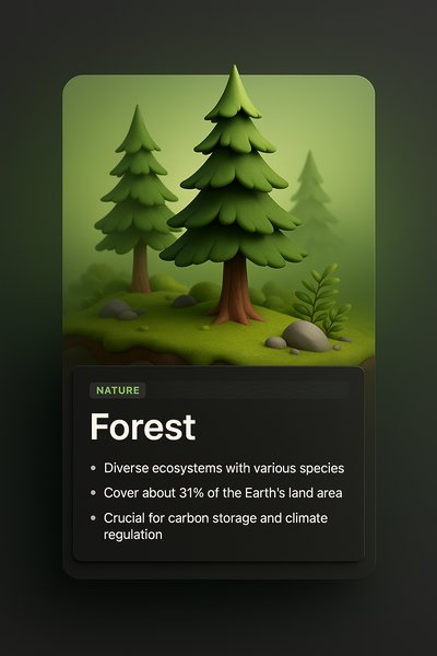 3D Forest Illustration with Informative Overlay