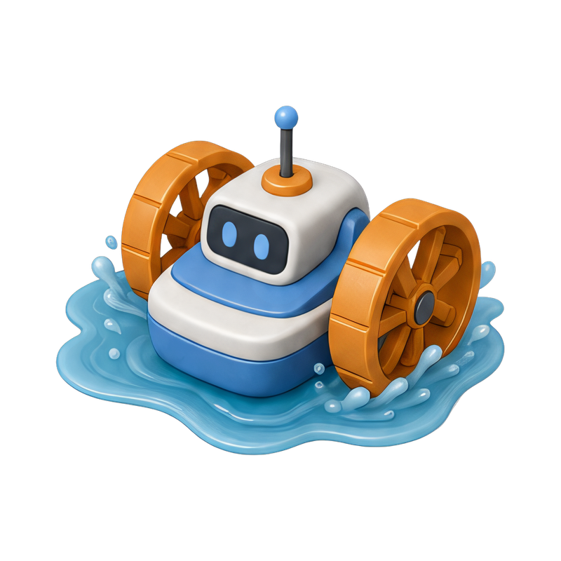 amphibious paddle wheel robot