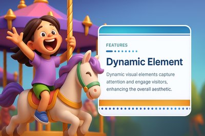 Excited Young Girl on a Colorful Carousel at Amusement Park