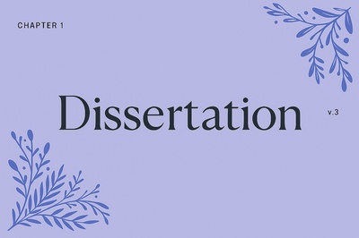 Stylized Dissertation Cover with Floral Patterns and Soft Colors
