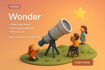 Captivating 3D Scene of Wonder with Children Exploring