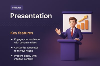 3D Product Presentation with Key Features Highlighted