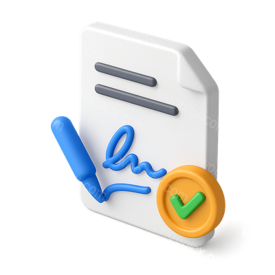 Stylish 3D Icon for Digital Signature Verification