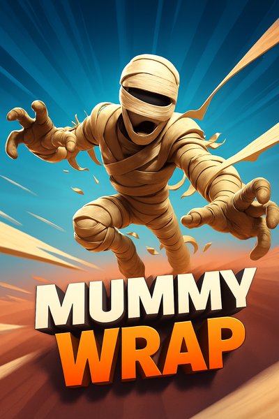 Dynamic Mummy Wrap Illustration with Bold Text