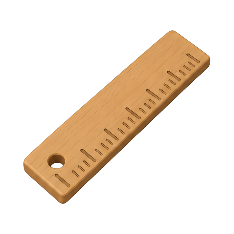 classic wooden ruler on desk