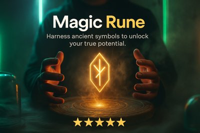 Magical Rune Concept with Neon Accents and Engaging Visuals