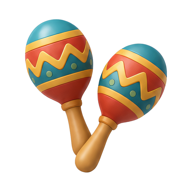 vibrant pair of maracas