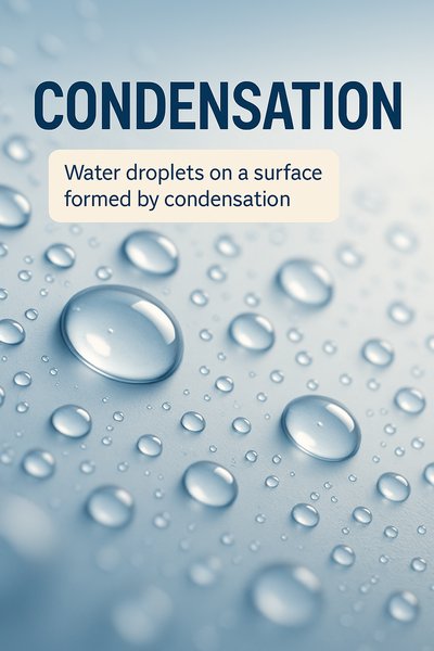 Close-up of Water Droplets Illustrating Condensation Process