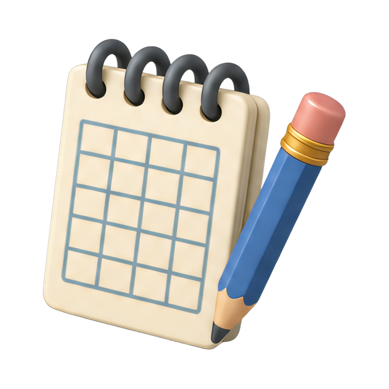 score pad and pencil setup
