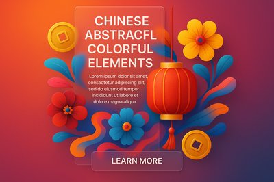 Vibrant Chinese Festival Elements for New Year Celebrations