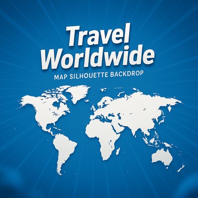 World Map Silhouette Travel Background for Promotions