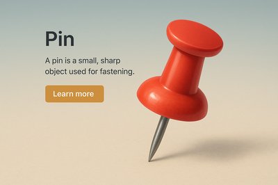Detailed 3D Illustration of a Pin with Informative Text