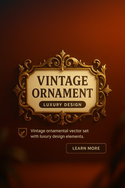 Elegant Vintage Ornament Design for Luxury Branding