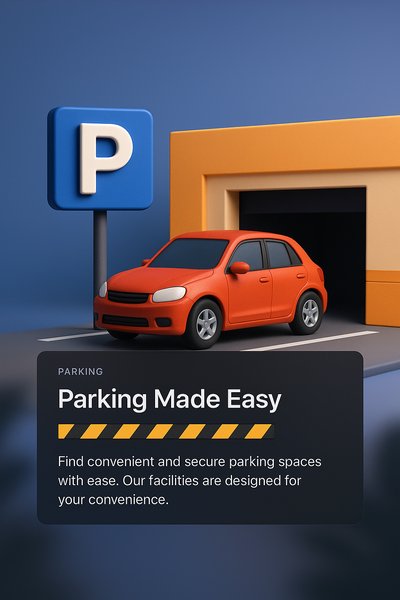 3D Parking Illustration with Integrated Design Elements