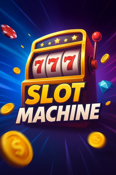 Dynamic Slot Machine Illustration with Vibrant Colors
