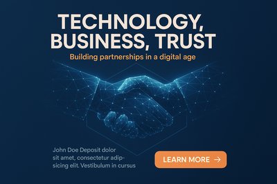Glowing Hands Handshake Symbolizing Business Trust