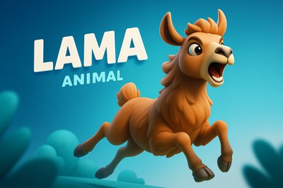 Dynamic 3D Illustration of a Lively Lama