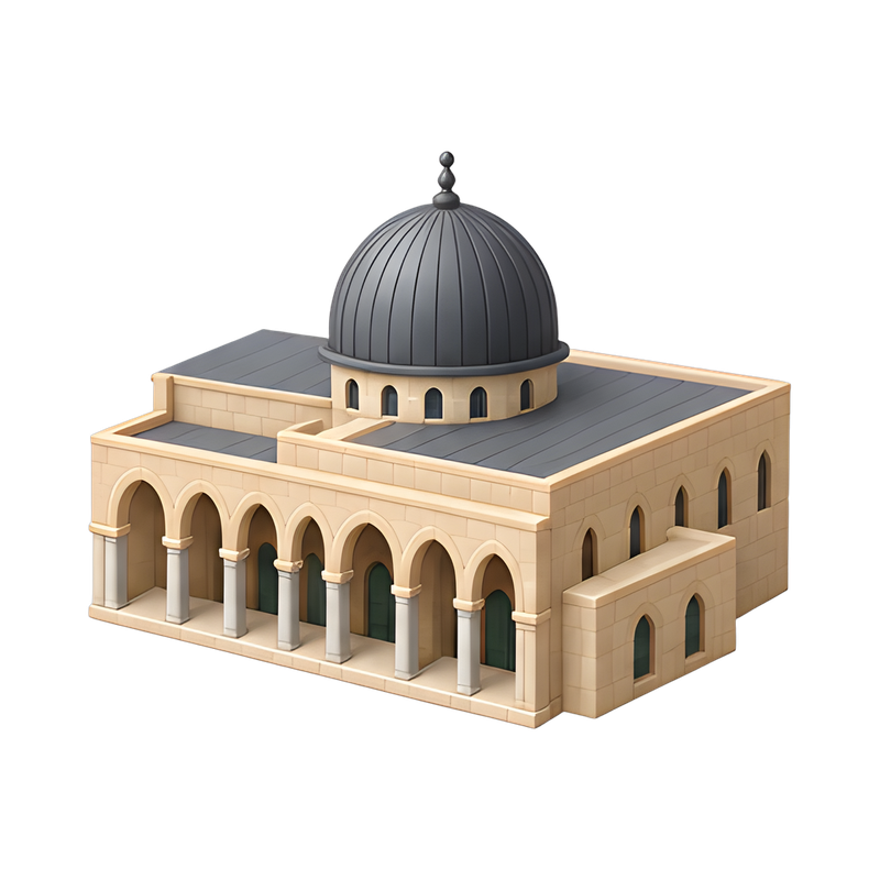 Al-Aqsa Mosque with Grey Dome