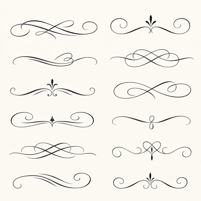 Elegant calligraphic flourishes