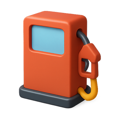3D Rendered Fuel Pump Icon with Vibrant Colors