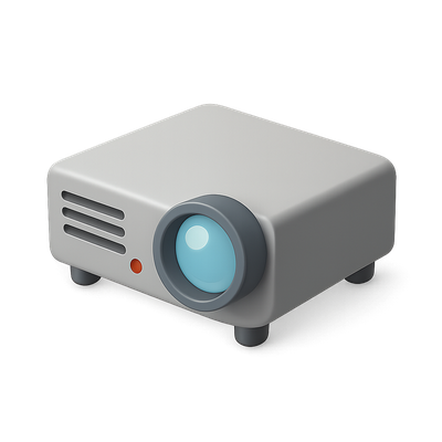 Stylized 3D Projector Icon with Isometric View