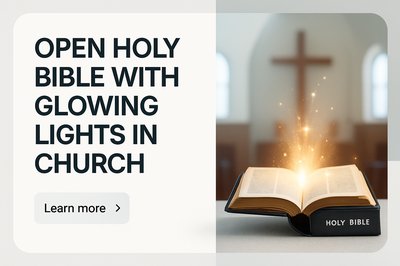 Illuminated Bible Display with Modern Design Elements