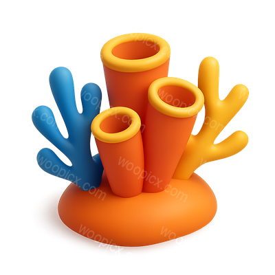 Colorful Isometric Coral Icon in 3D Design