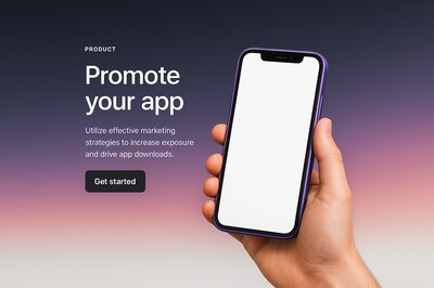 Stylish Purple Phone with Marketing Message