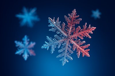 Realistic Snowflakes Isolated on a Blue Background