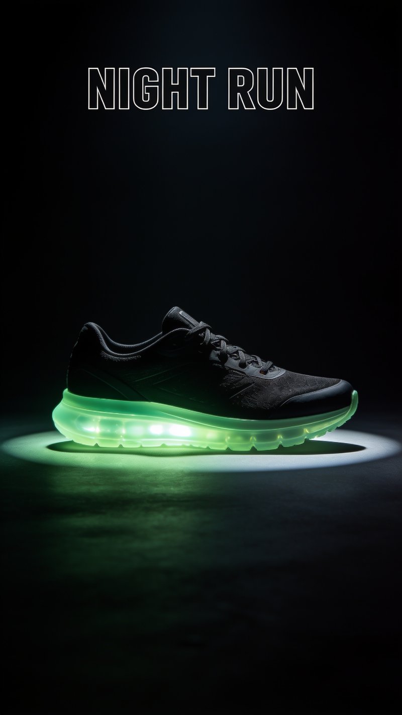 black neon running shoes