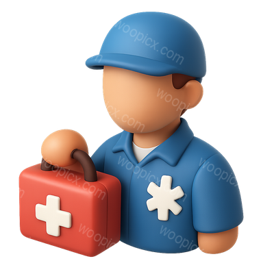 3D EMT Icon with Medical Bag in Isometric View