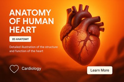 Detailed 2D Anatomy Illustration of the Human Heart