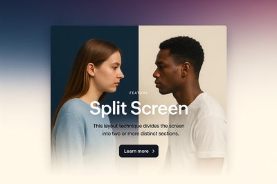 Stylish Split Screen Web Design Concept