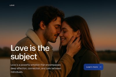 Stylish Representation of Love with Text and Action Button