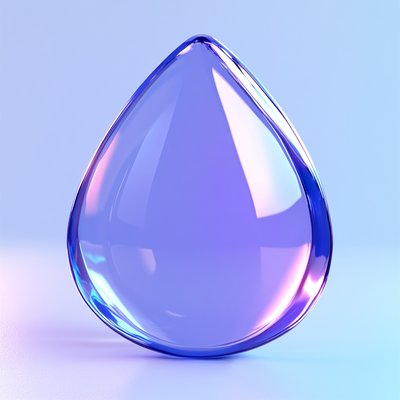 Stylized 3D Water Drop with Gradient Colors