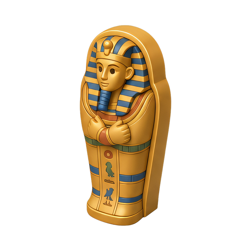 golden painted sarcophagus design