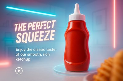 Vibrant Ketchup Bottle Promotional Image