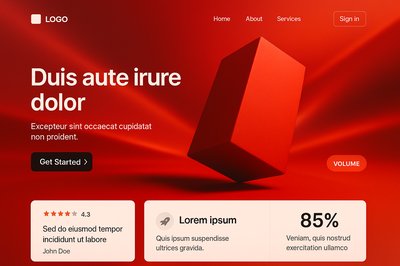 Minimalist Landing Page Design with Bold Elements
