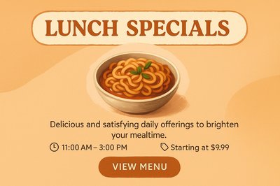 Boho Style Lunch Specials Menu Design